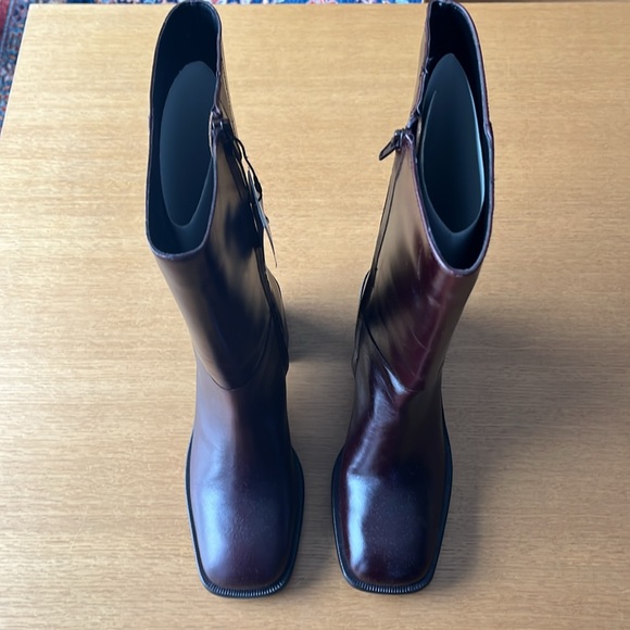 Zara | Square Toe Leather Ankle Boot - Picture 9 of 10